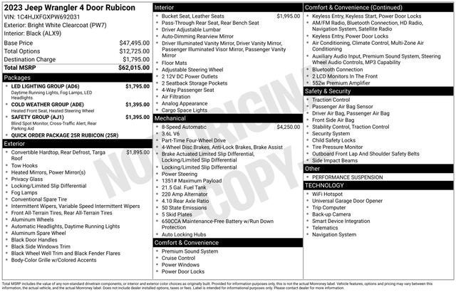 2023 Jeep Wrangler 4-Door Rubicon 4x4