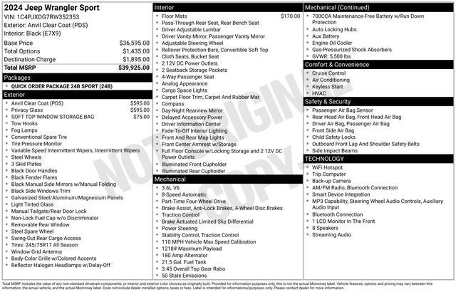 2024 Jeep Wrangler 4-Door Sport 4x4