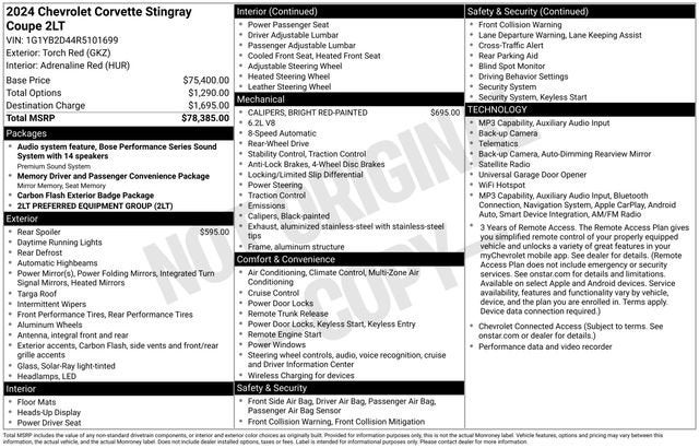 2024 Chevrolet Corvette Stingray 2LT