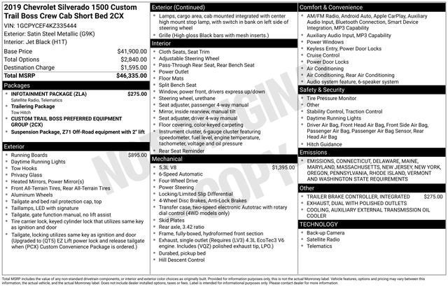 2019 Chevrolet Silverado 1500 Custom Trail Boss