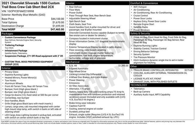 2021 Chevrolet Silverado 1500 Custom Trail Boss