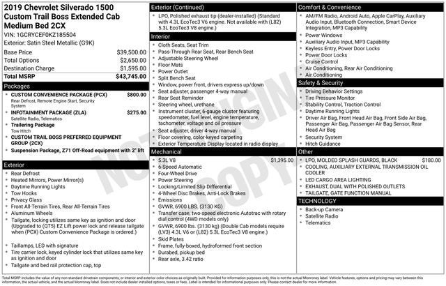 2019 Chevrolet Silverado 1500 Custom Trail Boss