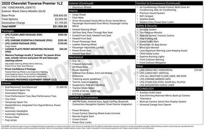 2020 Chevrolet Traverse Premier