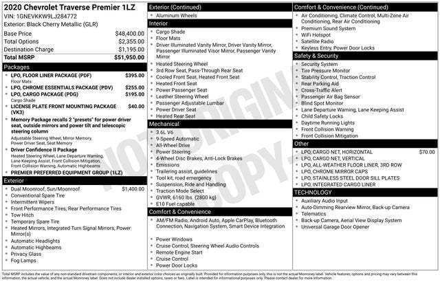 2020 Chevrolet Traverse Premier