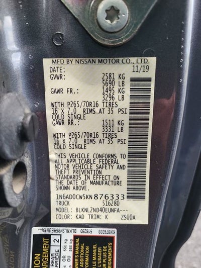 2019 Nissan Frontier SV