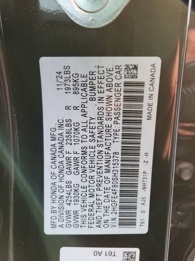 2025 Honda Civic Hybrid Sport Touring