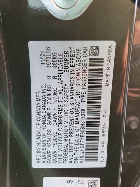 2025 Honda Civic Hybrid Sport Touring