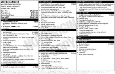 2021 Lexus RX 350 RX 350