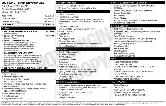 2026 GMC Terrain Elevation
