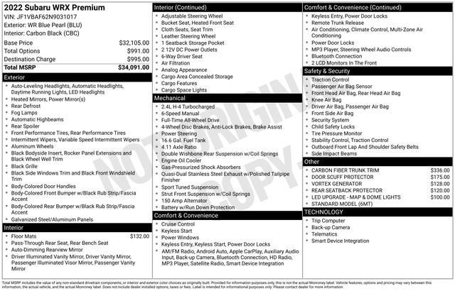 2022 Subaru WRX Premium