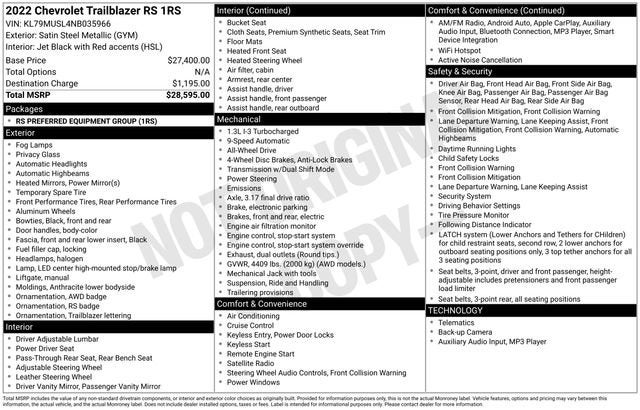 2022 Chevrolet Trailblazer RS