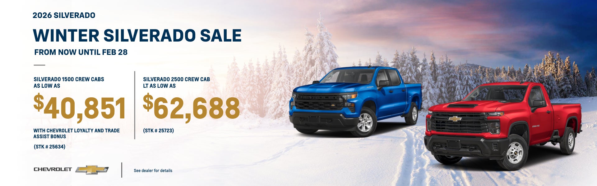 Winter Silverado sale from now until Feb 28th